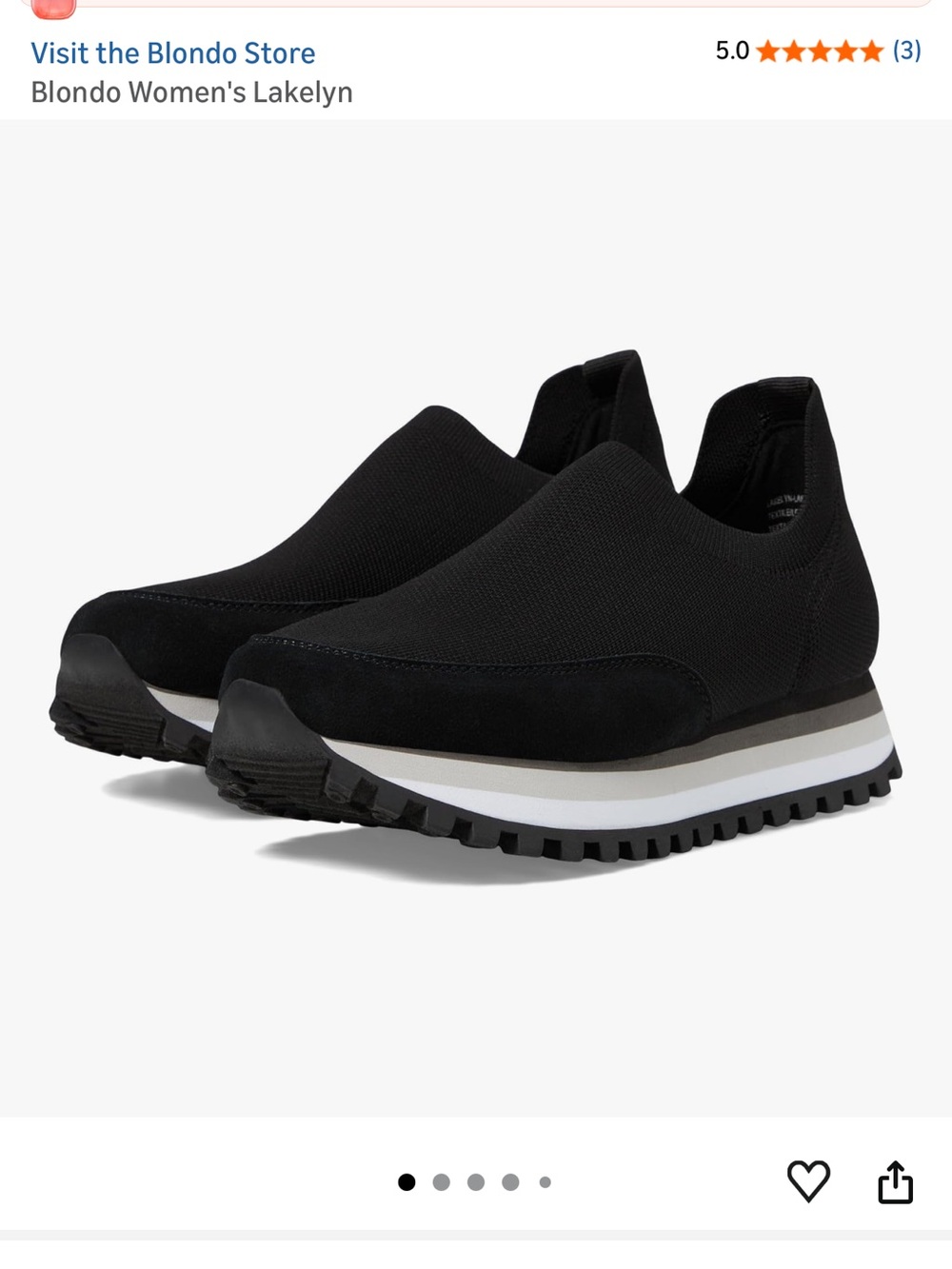 Blondo Black Slip-On Platform Knit Sneaker